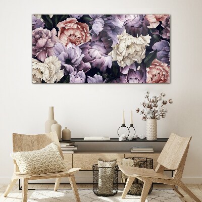 Glas foto Bloemencompositie in pasteltinten