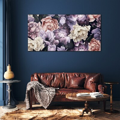 Glas foto Bloemencompositie in pasteltinten