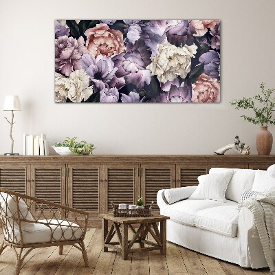 Glas foto Bloemencompositie in pasteltinten