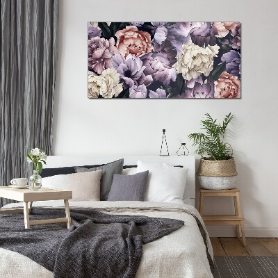 Glas foto Bloemencompositie in pasteltinten