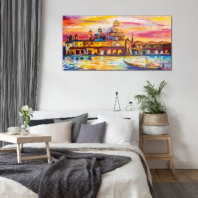 Glas foto Venetië in de kleuren van de zonsondergang