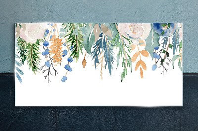 Foto op glas Bloemenlandschap in aquarel