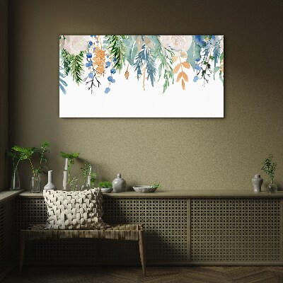 Foto op glas Bloemenlandschap in aquarel