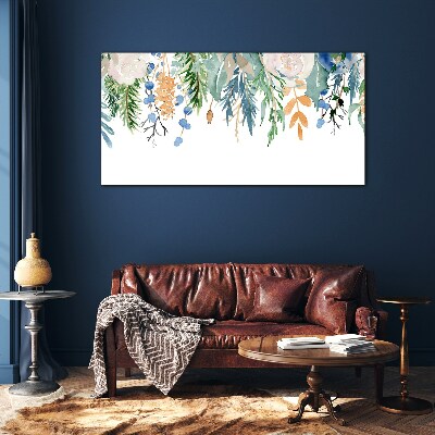 Foto op glas Bloemenlandschap in aquarel