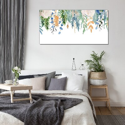 Foto op glas Bloemenlandschap in aquarel