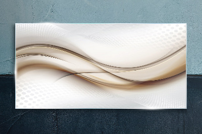 Glas foto Golven in beige tinten