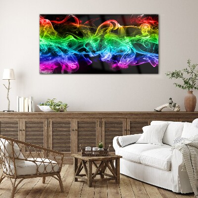 Glas foto Kleurrijke rooksporen