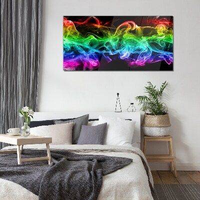 Glas foto Kleurrijke rooksporen