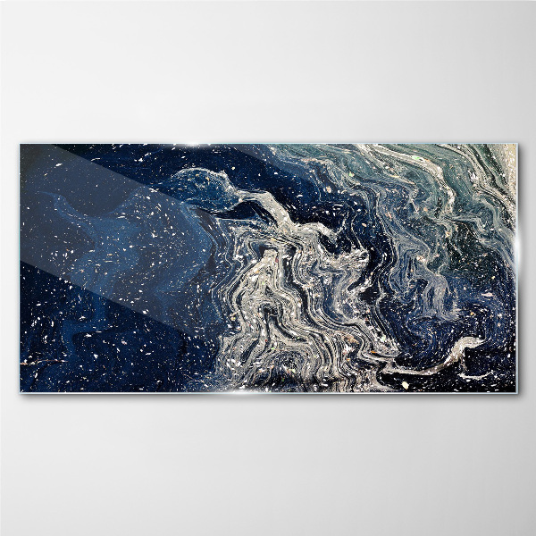 Schilderij op glas Oceaan golven in blauwe tinten