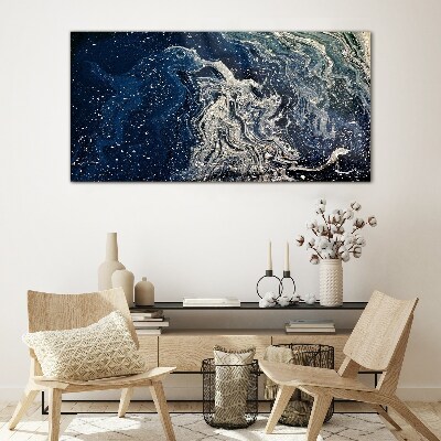 Schilderij op glas Oceaan golven in blauwe tinten