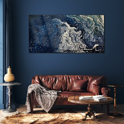 Schilderij op glas Oceaan golven in blauwe tinten