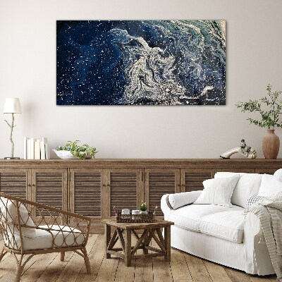 Schilderij op glas Oceaan golven in blauwe tinten