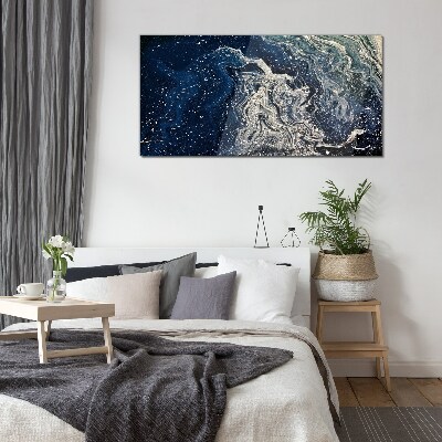 Schilderij op glas Oceaan golven in blauwe tinten