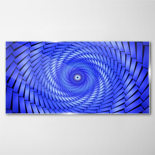 Glas foto Blauwe geometrische werveling