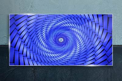 Glas foto Blauwe geometrische werveling