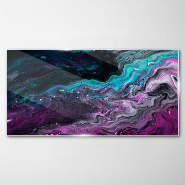 Schilderij op glas Golven van kleur in beweging