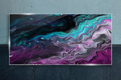 Schilderij op glas Golven van kleur in beweging