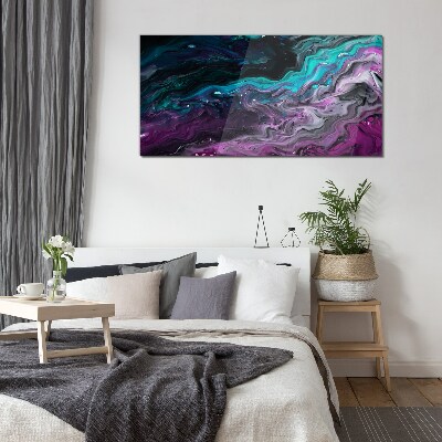 Schilderij op glas Golven van kleur in beweging