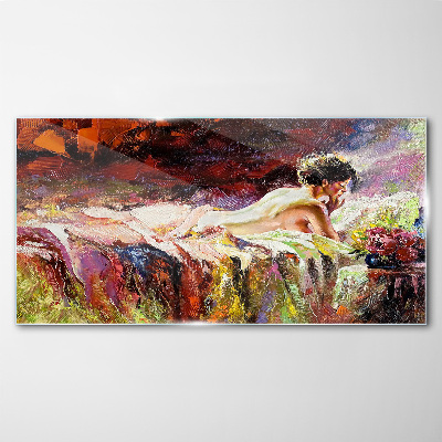 Schilderij op glas Intimiteit in kleur