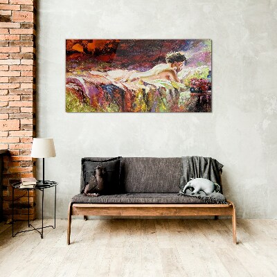 Schilderij op glas Intimiteit in kleur