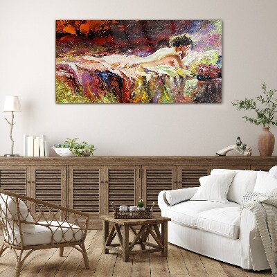 Schilderij op glas Intimiteit in kleur