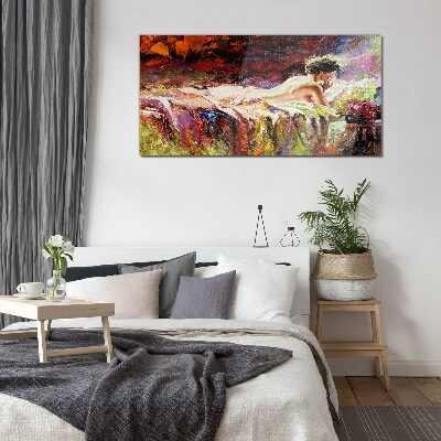 Schilderij op glas Intimiteit in kleur