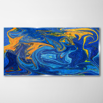 Schilderij op glas Oceanische wervelingen van kleur