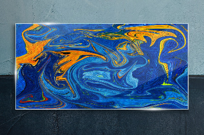 Schilderij op glas Oceanische wervelingen van kleur