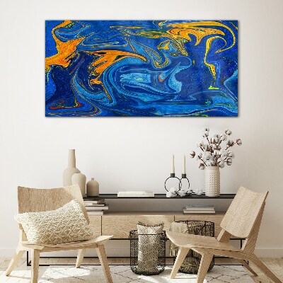 Schilderij op glas Oceanische wervelingen van kleur