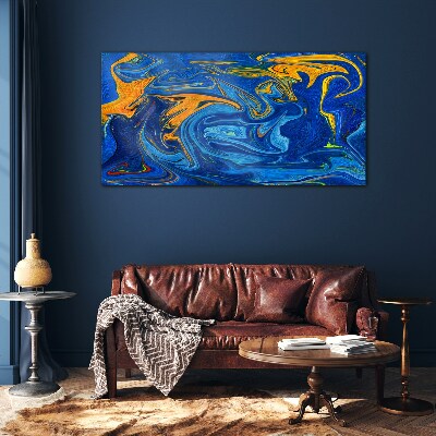 Schilderij op glas Oceanische wervelingen van kleur