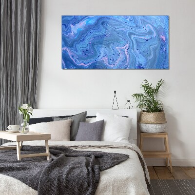 Foto op glas Oceaan golven van blauw marmer