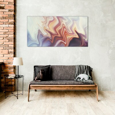 Glas foto Golven van kleurrijke abstractie