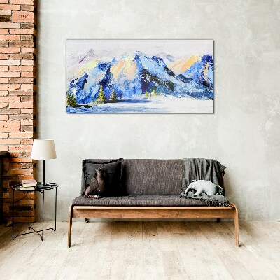 Foto op glas Winterberglandschap