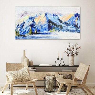 Foto op glas Winterberglandschap