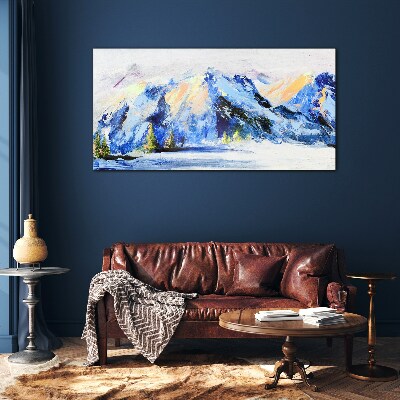 Foto op glas Winterberglandschap