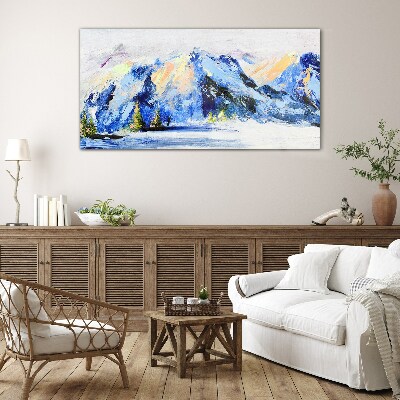 Foto op glas Winterberglandschap