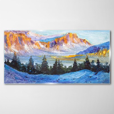 Glas foto Winterberglandschap