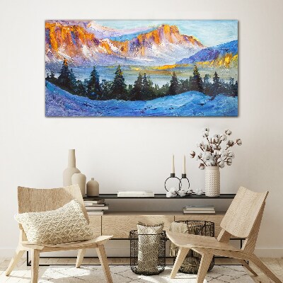 Glas foto Winterberglandschap