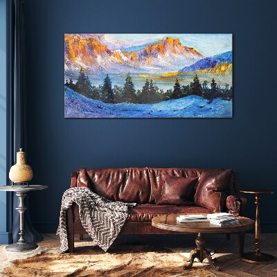 Glas foto Winterberglandschap