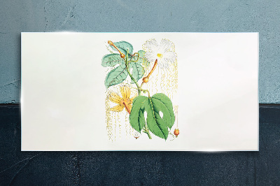 Glas foto Bloemenmotief in pastelkleuren