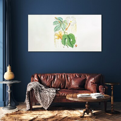 Glas foto Bloemenmotief in pastelkleuren