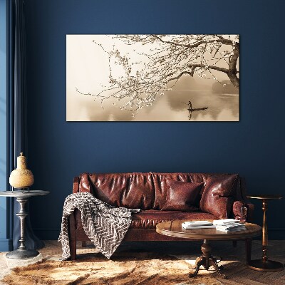 Glas foto Sepia-getint landschap