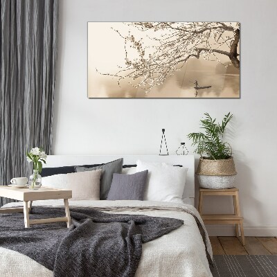 Glas foto Sepia-getint landschap