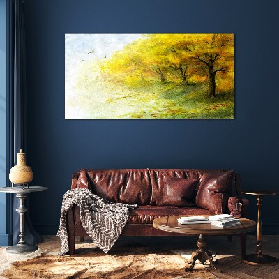 Schilderij op glas Gouden herfst in het park