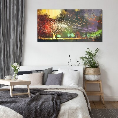 Schilderij op glas Magisch bos bij schemering