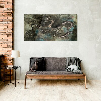 Glas foto Draak in de wolken