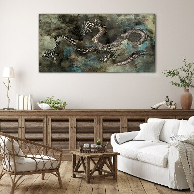 Glas foto Draak in de wolken