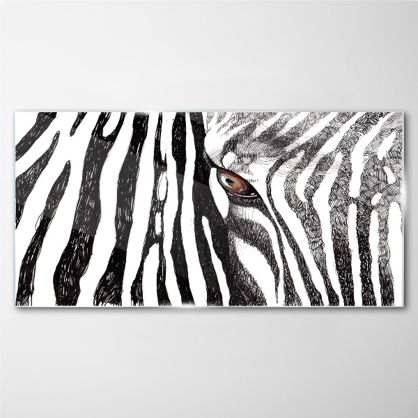 Schilderij op glas Zebra in monochrome stijl