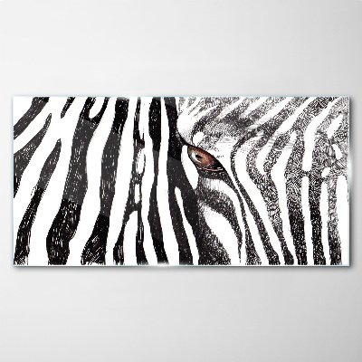 Schilderij op glas Zebra in monochrome stijl