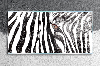 Schilderij op glas Zebra in monochrome stijl